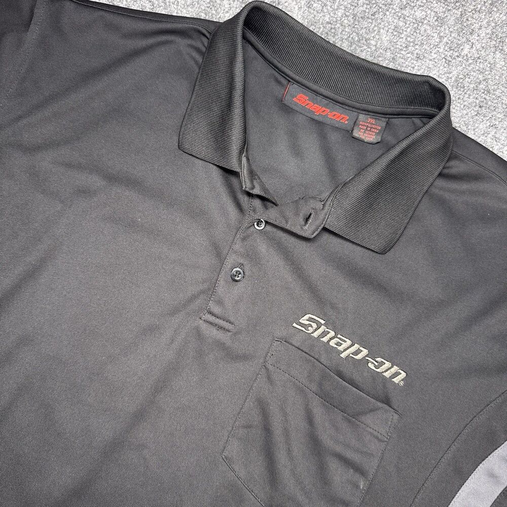 Snap-on Polo Shirt Mens 2XL Black Gray Performance Logo Golf Workwear